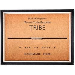 Morse Code Bracelet 925 Sterling Silver Beads on Silk Cord Secret Message TRIBE bracelet Gift Jewelry for her