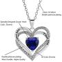 Tian Love Heart Necklace Double-Deck Plated Platinum Lovestone Pendant Necklace for Women with 5A Cubic Zirconia Jewelry