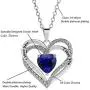 Tian Love Heart Necklace Double-Deck Plated Platinum Lovestone Pendant Necklace for Women with 5A Cubic Zirconia Jewelry