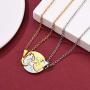 FaithHeart Yin Yang Necklace, Personalized Engraving Stainless Steel/18K Gold Plated Puzzle Pendant Jewelry for Couples with Adjustable Rolo Chain