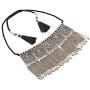 Zephyrr Necklace Boho Tribal Style Oxidized Silver Pendant Trendy Tassel Choker For Girls and Women