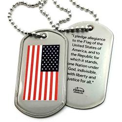 FORGIVEN JEWELRY United States of America Flag Dog Tag Necklace