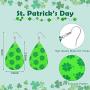20 Pairs St Patricks Day Earrings Faux Leather Clover Earrings Lightweight Teardrop Earrings for Women