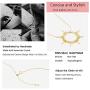 LecAit Sun Necklace for Women,Sterling Silver 18K Gold Plated Rhinestone Dainty Sun Pendant Necklace for Women Girls