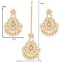 Aheli Stunning Indian Traditional Maang Tikka Earrings Set for Women Bollywood Ethnic Party Wear Fashion Jewelry for Women