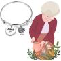 BEKECH Nana Bracelet Grandma Nana Charm Expandable Wire Bangle Nana Jewelry Grandmother Gift for Family Nana