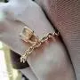 WangGao Punk Lock Charms Jewelry Set Stainless Steel Link Chain Necklace & Bracelet for Women with Clasp Closure