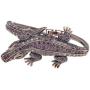 Alilang Copper Tone Amethyst Colored Rhinestones Alligator Crocodile Bangle Bracelet