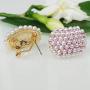 Navachi 18k Gold Plated Colorful Crystal Little Pearl Omega Back Earrings