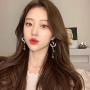Asymmetrical Star Moon Tassel Drop Dangle Earrings Long Lucky Star Planet Cubic Zirconia Earrings for Women Girls