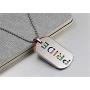 PAURO 2PCS Pride Rainbow Dog Tag LGBT Stainless Steel Jewelry - Gay and Lesbian Pride Pendant Necklace