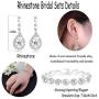 LOYALLOOK Bridal Rhinestone Teardrop Statement Necklace Bracelets and Dangle Earrings Jewerry Sets for Proms Weddings