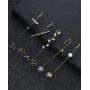 Ofeiyaa 11 Pcs Ear Wrap Crawler Hook Earrings Ear Cuffs Earrings for Women Girls Stainless Steel Non-Piercing Helix Cartilage Clip On Wrap Earrings Set
