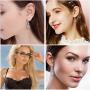 26 Pairs Small Dangle Earrings for Women Pack in Rose Gold/Silver Tone,Compound with 26 Styles
