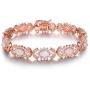 Barzel 18K White Gold or Rose Gold Plated Created Opal Tennis Bracelet