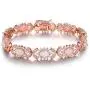 Barzel 18K White Gold or Rose Gold Plated Created Opal Tennis Bracelet