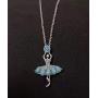 DMOMSA Sapphire Blue Ballet Girl Pendant Necklace Jewelry Gift, Woman Gift Suitable for Birthday Party Anniversary Valentines Day