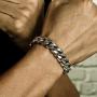 ROWIN&CO Mens Bracelet Heavy Big 316L Stainless Steel Cuban Chain Bracelet Jewelry Hip hop Wrist Link, 8 / 8.5 / 9 inchs