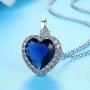 Titanic Heart of the Ocean Neckalce, AILUOR Silver Necklace Pendants Jewelry Mothers Day Gift