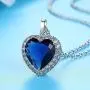Titanic Heart of the Ocean Neckalce, AILUOR Silver Necklace Pendants Jewelry Mothers Day Gift