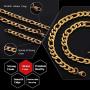 M MOOHAM 4MM 5MM 6MM 7MM 9.5MM 10MM Black Silver Gold Plated Stainless Steel Figaro Chain Necklace for Men Women 16-36 Inch