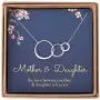 Mom 2 Daughters Necklace - Sterling Silver Three Interlocking Infinity Triple Circles -Mother Daughter Gifts Necklace Jewelry Gifts for Christmas Mothers Day Birthday with Message Card & Gift Box