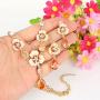 EVER FAITH Womens Zircon Crystal Enamel 3 Flowers Tear Drop Necklace Earrings Set Gold-Tone