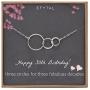 EFYTAL 30th Birthday gifts for women Sterling Silver Three Circle Necklace For Her 3 Decade Jewelry 30 Years Old