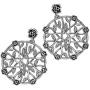 Paz Creations .925 Sterling Silver Rose Pinwheel Dangle Earrings, Made in Israel
