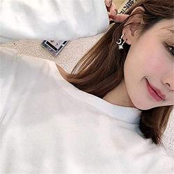Crystal Moon Star Dangle Hoop Earrings for Women Teen Girls with Charms Asymmetrical Diamond Drop Cute Jewelry Delicate Fashion Birthday Gift Mini