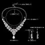 EVER FAITH Austrian Crystal Simulated Pearl Bridal Teardrop Necklace Earrings Set Clear Silver-Tone EVER FAITH Austrian Crystal Simulated Pearl Bridal Teardrop Necklace Earrings Set Clear Silver-Tone