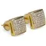 14K Gold Plated 925 Sterling Silver Iced out XL Large Square Screw Back Hypoallergenic Stud Earrings for Men and Women 14K Gold Plated 925 Sterling Silver Iced out XL Large Square Screw Back Hypoallergenic Stud Earrings for Men and Women
