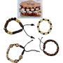 NOVARENA 1-24 Pcs Adjustable Length African Bracelets and Necklaces for Men Women Beaded Bracelets Multi Layer Ethnic Tribal Traditional