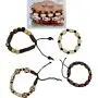 NOVARENA 1-24 Pcs Adjustable Length African Bracelets and Necklaces for Men Women Beaded Bracelets Multi Layer Ethnic Tribal Traditional