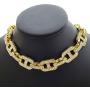 BLINGFACTORY Hip Hop Iced Gold PT 18mm 18'' Thick Crystal Box Lock Marina Choker Chain Necklace