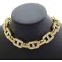 BLINGFACTORY Hip Hop Iced Gold PT 18mm 18'' Thick Crystal Box Lock Marina Choker Chain Necklace BLINGFACTORY Hip Hop Iced Gold PT 18mm 18'' Thick Crystal Box Lock Marina Choker Chain Necklace