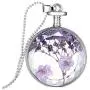 YAZILIND DIY Dried Flower Round Lockets Pendant Chain Necklace Women Birthday Jewelry Gift