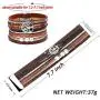 RONLLNA Tree of Life Leather Cuff Bracelet Wrap Bangle Boho Bracelets with Pearl for Women Gifts (Brown Cuff Bracelet)