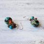 NOVICA Multi-Gem Jasper .925 Sterling Silver Beaded Earrings Exotic Cluster