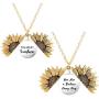 JYH Inspirational Sunflower Necklace for Women Girls 2-Side Version Engraved Locket Pendent Personalized Motivational Gift for Her Mantra Birthday Jewelry