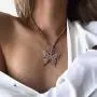 Butterfly Necklace Tennis Link Chain Butterfly Necklace Iced Out Zirconia Butterfly Pendent Hip Hop Choker Necklace for Women Girls