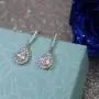 Scarlvambo Bridal Dangle Earrings Small Womens Cubic Zirconia Teardrop Pierced Silver-Tone