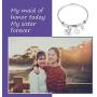 Maid of Honor Gift Bridesmaid Bracelet Always My Sister Wedding Gift for Bridesmaid Flowergirls Inspirational Jewelry for Wedding (maid of honor BR)