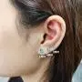 ZS 4 Pairs Shiny Cubic Zirconia Surgical Steel Stud Earrings Tragus Helix Conch Piercing Cartilage Sets
