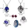 YouU Vampire Diaries Elena Gilbert Opening Vervain Locket Pendant Necklace and Daywalking Katherine Necklace Pendant Charm Necklace-Royal Blue Diamond Stud Earrings stephan ring YouU Vampire Diaries Elena Gilbert Opening Vervain Locket Pendant Necklace and Daywalking Katherine Necklace Pendant Charm Necklace-Royal Blue Diamond Stud Earrings stephan ring