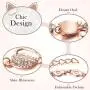 3 Pieces Jewelry Set Cat Necklace Pink Opal Pendant Rhinestone Jewelry Bracelet Set Earring Stud for Teen Girls and Women 3 Pieces Jewelry Set Cat Necklace Pink Opal Pendant Rhinestone Jewelry Bracelet Set Earring Stud for Teen Girls and Women