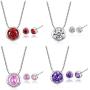 Zhang Trading Co., Ltd. White Gold-Plated Stainless Steel Round Cut Stud Earrings + Necklace Set