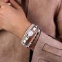 FANCY SHINY Leather Wrap Bracelet Boho Cuff Bracelets Crystal Bead Bracelet with Magnetic Clasp Jewelry Gifts for Women Teen Girls