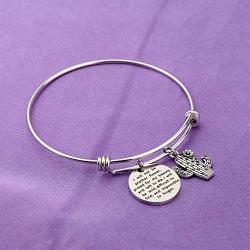 AKTAP Saguaro Cactus Bracelet for Women I Will Not Be Another Flower Picked for My Beauty and Left to Die Cacti Charms Bracelet