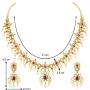 Aheli Faux Kundan and Simulated Red and Green Stone Ethnic Indian Wedding Necklace Earring Jewelry Set for Women